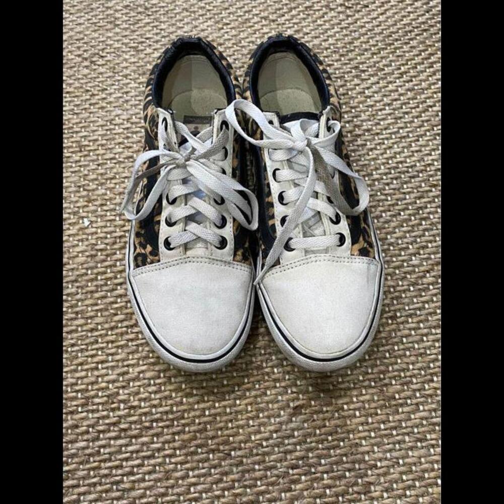 Custom Leopard print Vans Platform size 7.5 W/6 M